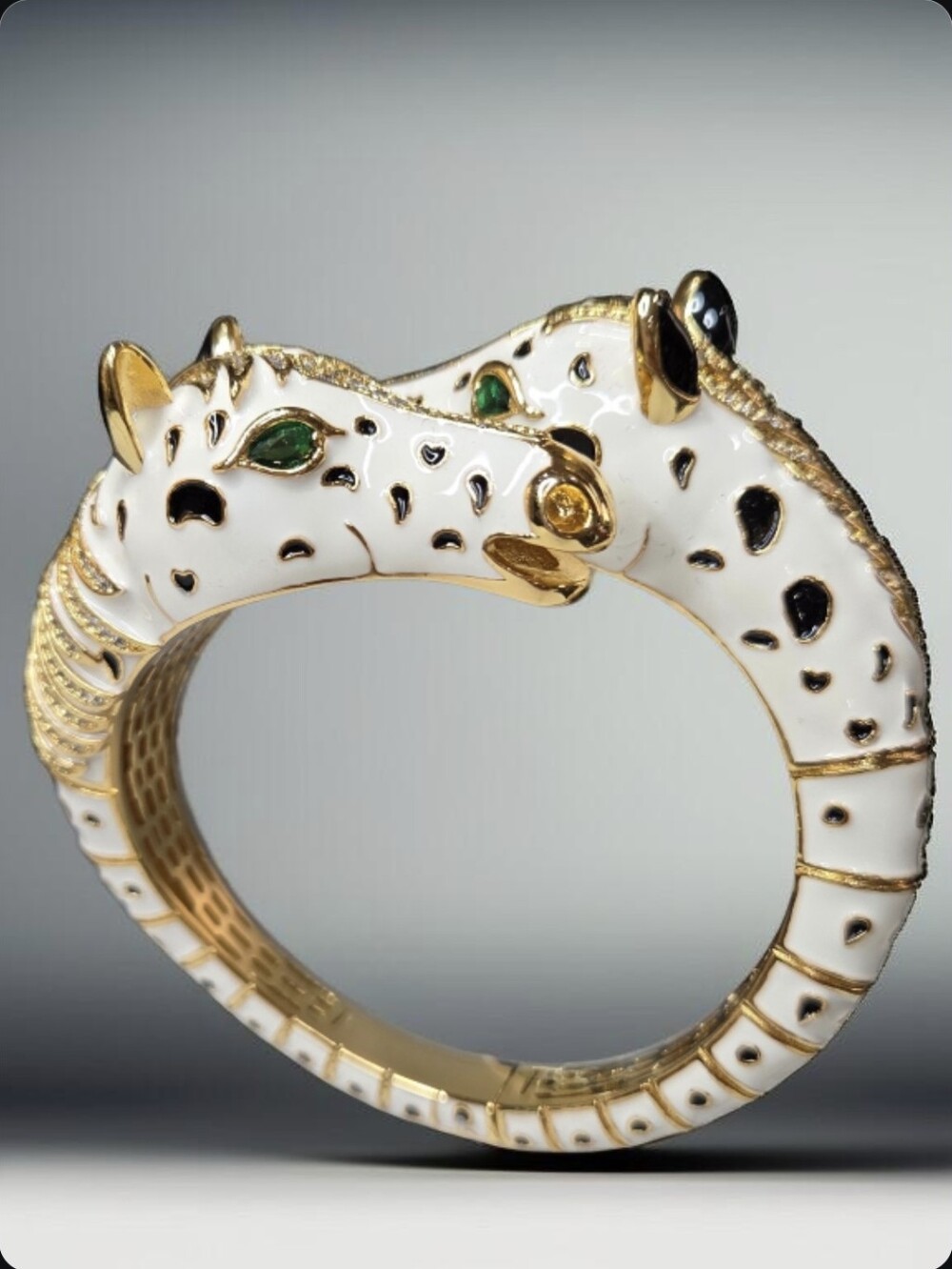 Equestrian Chic Duo Horse Enamel Crystal Bypass Bracelet - Picture 7 of 7